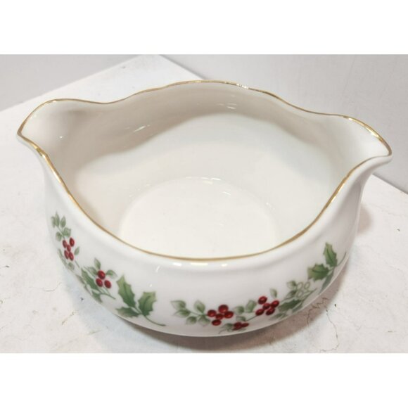 Gibson Housewares Christmas Charm Delight Holly Berry Sauce Gravy Boat - Picture 2 of 10